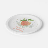 Assiettes En Carton Anniversaire de Peach Gold Floral (Angle)