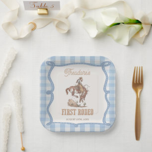 Assiettes En Carton Anniversaire de premier rodéo de cowboy