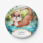 Assiettes En Carton Anniversaire de Simple Lake Otter (Devant)