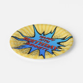 Assiettes En Carton Anniversaire de Superhero (Angle)