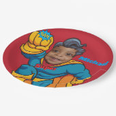 Assiettes En Carton Anniversaire de Superhero Justice (Angle)