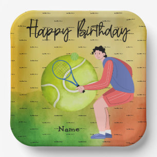 Assiettes En Carton Anniversaire de tennis