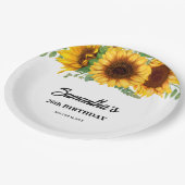 Assiettes En Carton Anniversaire de tournesol rustique (Angle)