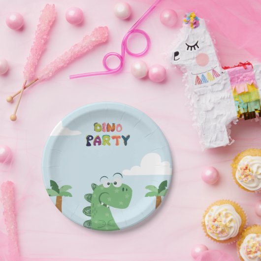 Assiettes En Carton Anniversaire de Tyrannosaurus Rex/T-Rex (Fête)