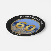 Assiettes En Carton Anniversaire de vue d'océan joyeux soixantième (Angle)