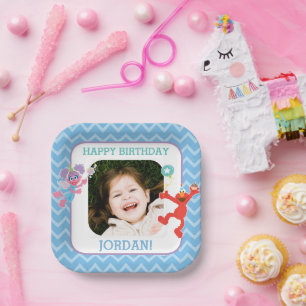 Assiettes En Carton Anniversaire d'Elmo et d'Abby