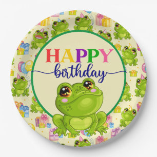 Assiettes En Carton Anniversaire d'enfant Grenouille