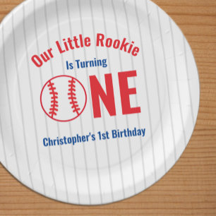 Assiettes En Carton Anniversaire des 1 an de Rookie Baseball
