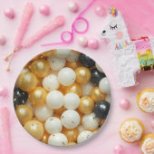 Assiettes En Carton Anniversaire des ballons noirs et d'or (Fête)