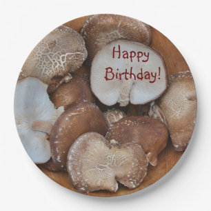 Assiettes En Carton Anniversaire des champignons shiitake