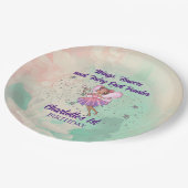 Assiettes En Carton Anniversaire des fées colorées (Angle)