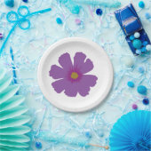 Assiettes En Carton Anniversaire des fleurs violettes (Fête)