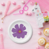 Assiettes En Carton Anniversaire des fleurs violettes (Fête)