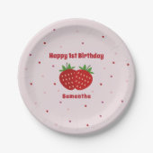 Assiettes En Carton Anniversaire des fraises (Devant)