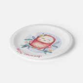 Assiettes En Carton Anniversaire des oiseaux mignons (Angle)