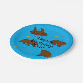 Assiettes En Carton Anniversaire des ours Brown (Angle)