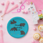 Assiettes En Carton Anniversaire des ours noirs (Fête)