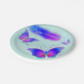 Assiettes En Carton Anniversaire des papillons (Angle)