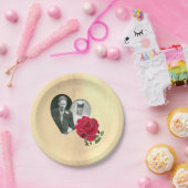 Assiettes En Carton Anniversaire des Roses rouges (Fête)