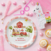 Assiettes En Carton Anniversaire des tracteurs rouges (Fête)