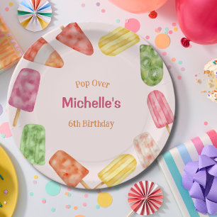 Assiettes En Carton Anniversaire d'été Popsicle Aquarelle