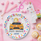 Assiettes En Carton Anniversaire Dinosaur race voiture garçon course j (Fête)