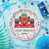 Assiettes En Carton Anniversaire Dinosaur race voiture garçon course r (Fête)