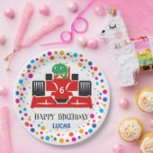 Assiettes En Carton Anniversaire Dinosaur race voiture garçon course r (Fête)