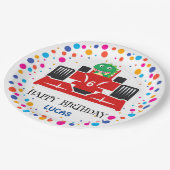 Assiettes En Carton Anniversaire Dinosaur race voiture garçon course r (Angle)
