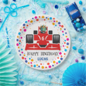 Assiettes En Carton Anniversaire Dinosaur race voiture garçon course r (Fête)