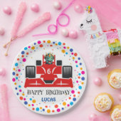 Assiettes En Carton Anniversaire Dinosaur race voiture garçon course r (Fête)