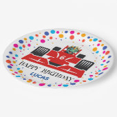 Assiettes En Carton Anniversaire Dinosaur race voiture garçon course r (Angle)