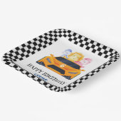 Assiettes En Carton Anniversaire Dinosaur race voiture jaune nom enfan (Angulaire)