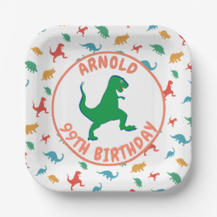 Assiettes En Carton Anniversaire Dinosaur T Rex Enfants Jurassique Pré