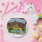 Assiettes En Carton Anniversaire d'orignaux et d'ours (Fête)