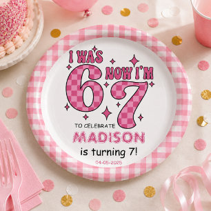 Assiettes En Carton Anniversaire drôle de 7 ans   Fête “J'avais 6 ans,