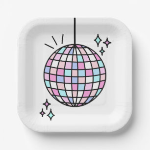 Assiettes En Carton Anniversaire du bal Disco super