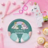 Assiettes En Carton Anniversaire du ballon arc-en-ciel Cute Dinosaur U (Fête)