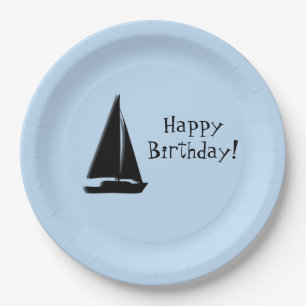 Assiettes En Carton Anniversaire du bateau à voile