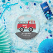 Assiettes En Carton Anniversaire du camion-feu (Fête)