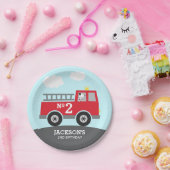 Assiettes En Carton Anniversaire du camion-feu (Fête)