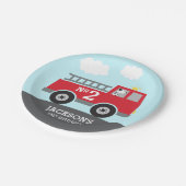 Assiettes En Carton Anniversaire du camion-feu (Angle)