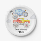 Assiettes En Carton Anniversaire du camion Monster (Devant)