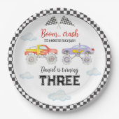 Assiettes En Carton Anniversaire du camion Monster (Devant)