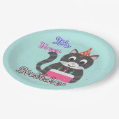 Assiettes En Carton Anniversaire du chat (Angle)