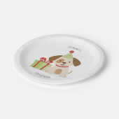 Assiettes En Carton Anniversaire du Chiot mignon (Angle)