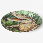 Assiettes En Carton Anniversaire du crocodile africain (Angle)