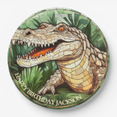 Assiettes En Carton Anniversaire du crocodile africain (Devant)