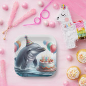 Assiettes En Carton Anniversaire du dauphin (Fête)
