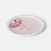 Assiettes En Carton Anniversaire du Donut rose (Angle)